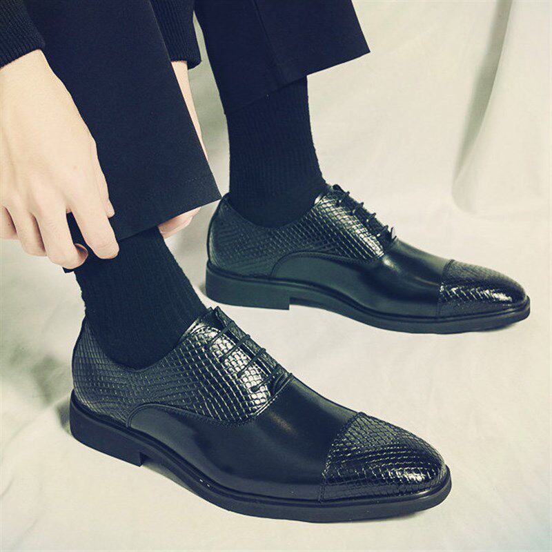 新品皮鞋男夏季软底商务s休闲百搭黑色夜场理发师百搭配西装新郎