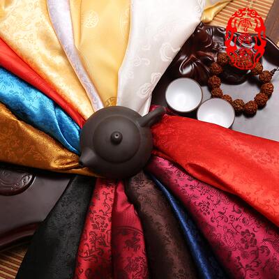 新品织锦缎龙纹提花布料 v仿古提花丝绸缎超柔古装练功服唐装服装