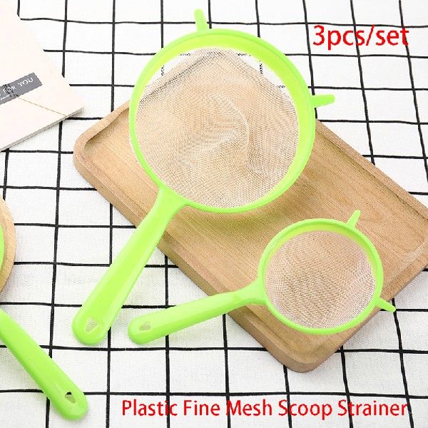 极速3PCS/Set Plastic Fine Mesh Scoop Strainer ColandXer Flou
