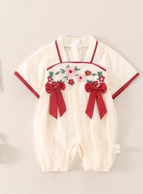 极速新生婴儿夏季超仙纱裙宝宝A类外出H服十点伴夏款汉服中国风连