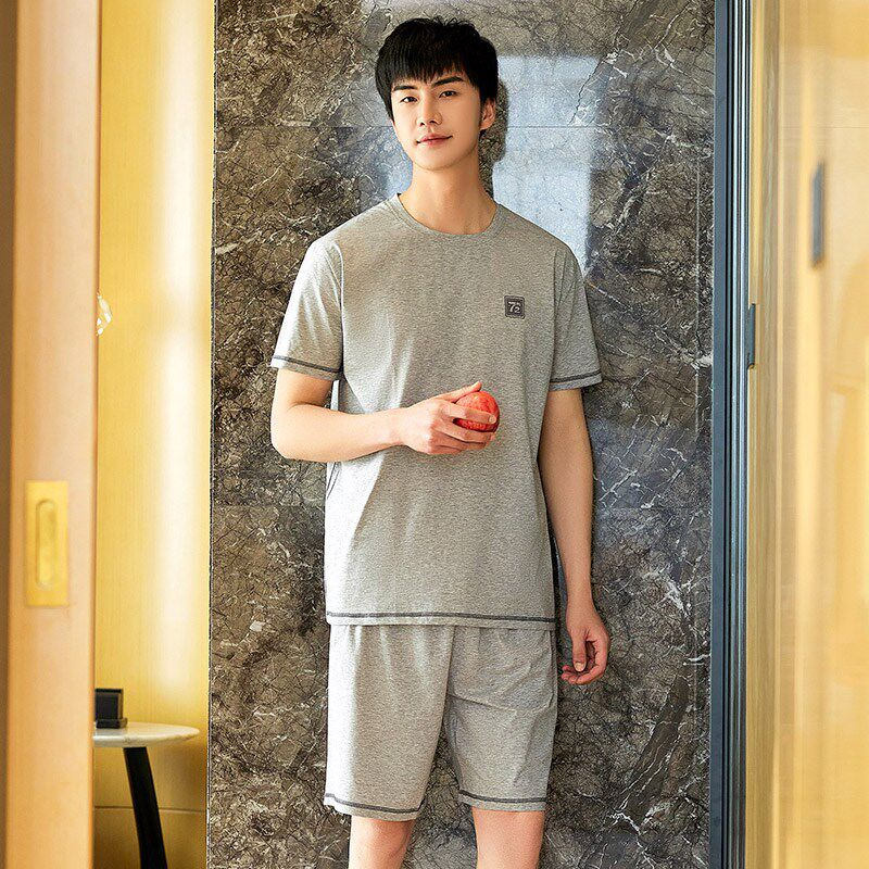 新品2025新款纯棉睡衣男士夏季短袖短裤薄款O大码家居服套装可外