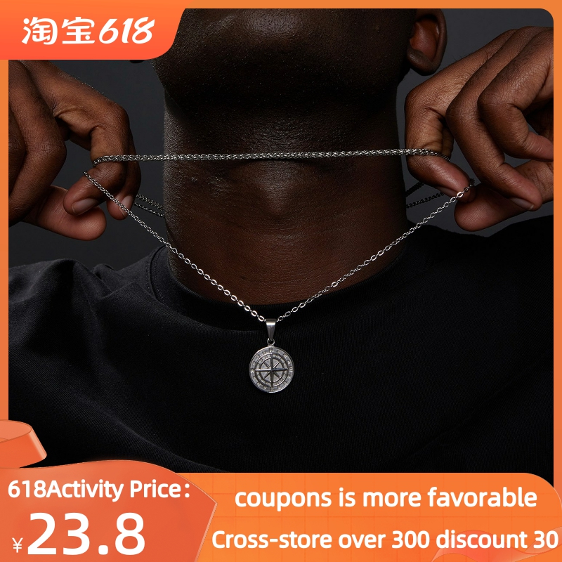 速发Travel Pendant Necklaces Men Cuban Chain Casual Retro Co