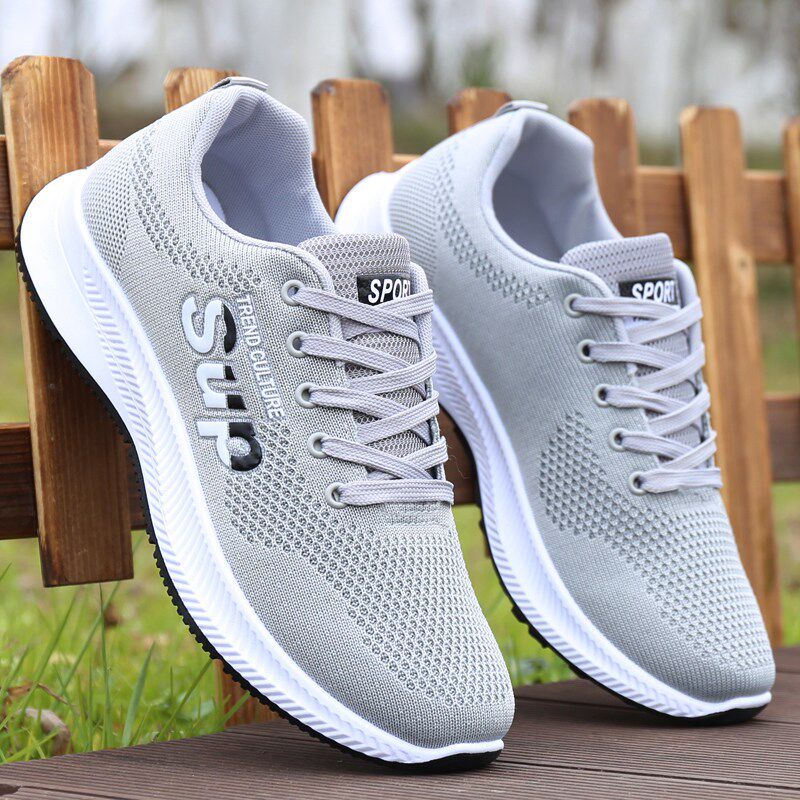 新品春秋季内增高鞋男鞋子男款运B动休闲鞋透气防臭网鞋百搭工作