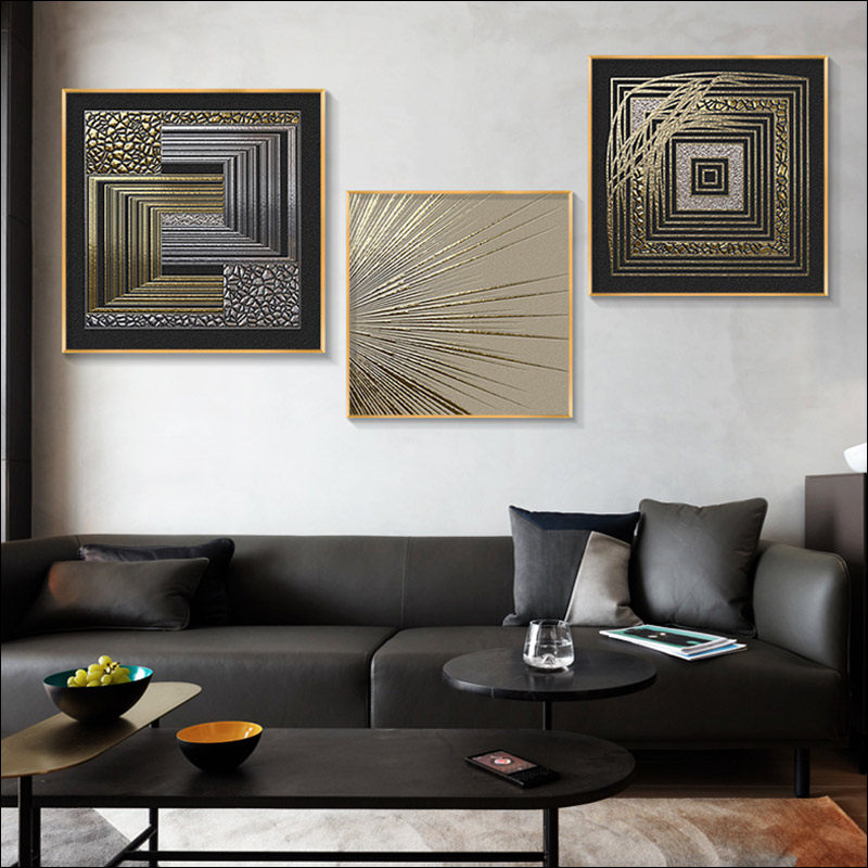 极速Modern Abstract Painting SquaCre, Gold Canvas Painting W