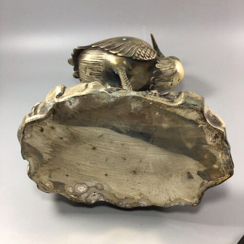 新品白铜做旧  鹤古董古玩收藏仿古铜制工O艺礼品摆饰铜器摆件