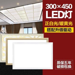 极速嵌入式灯300X450集成吊顶平板灯A 天花板厨房灯 厨卫V灯30X45