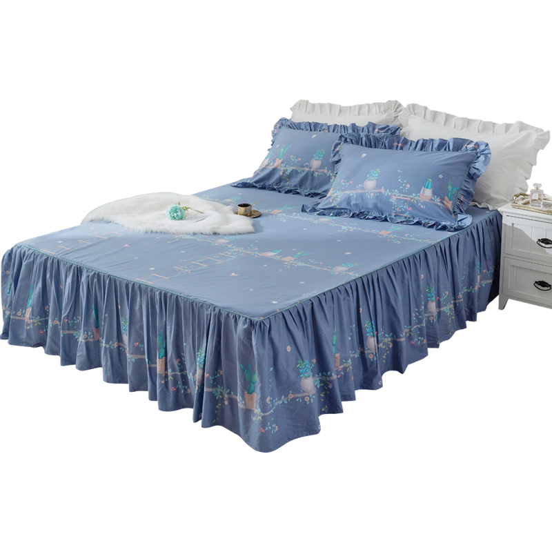 极速床罩2021年新款四季v紫色秋天床裙单件裙式四季通用韩式荷叶