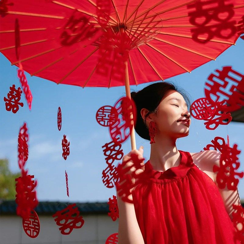 极速中式喜字婚伞油伞红伞婚纱z晨跑拍摄道具婚礼喜字复古拍照旗,节庆用品/礼品,婚房装扮用品,淘宝优惠券,粉丝福利购,淘宝优惠卷