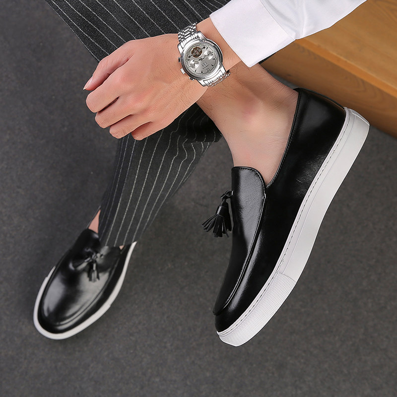 极速Italy Men Casual Shotes Summer Leather Loafers Office Sh