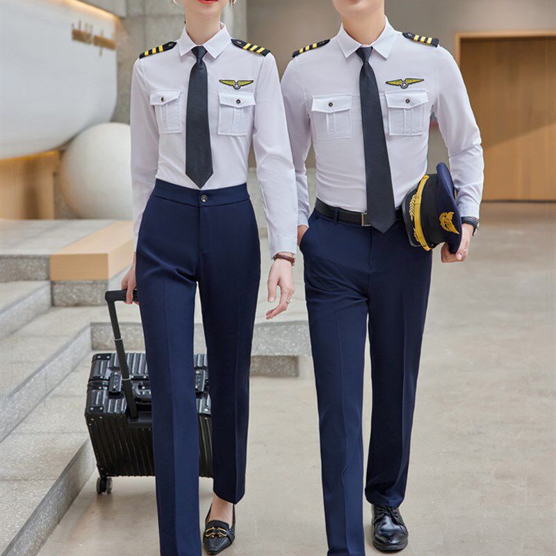 新品职业装男女海军衬衣航空飞行B员空姐制服机长空少乐队保安短