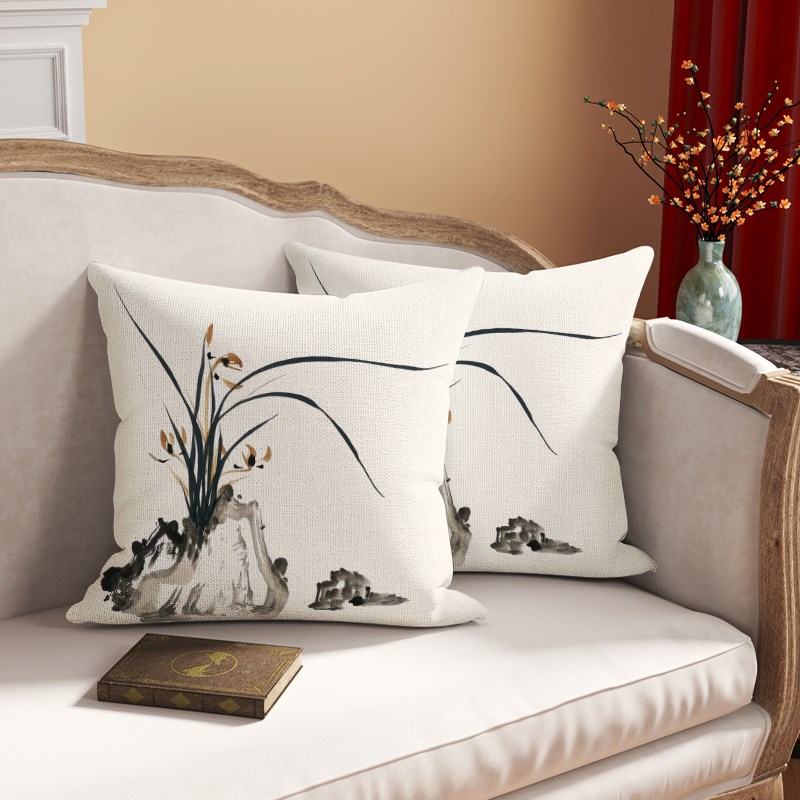 极速新中c式田园抱枕靠垫枕芯40x40可拆洗枕套床头腰靠正方形定制