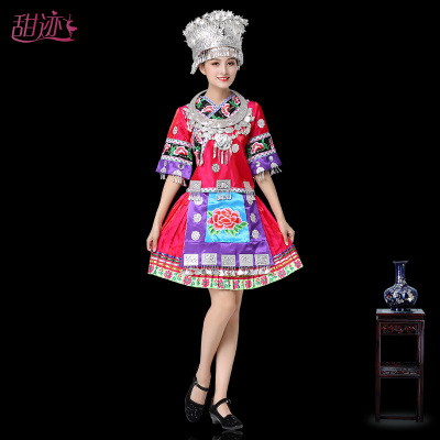 极速苗族a土家族演出服女湘西云南贵州少数民族表演服装瑶族彝族