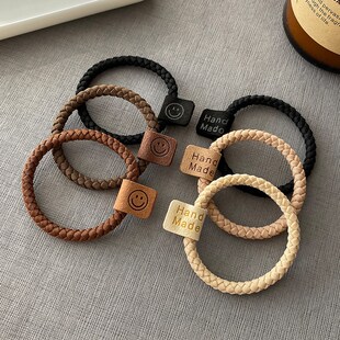 新品 笑脸头绳女生皮套气质发 简约高弹力耐用皮o筋女扎头2024新款