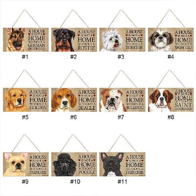 极速Retro fWood Dog Plaques Recular Wooden Pet Tag