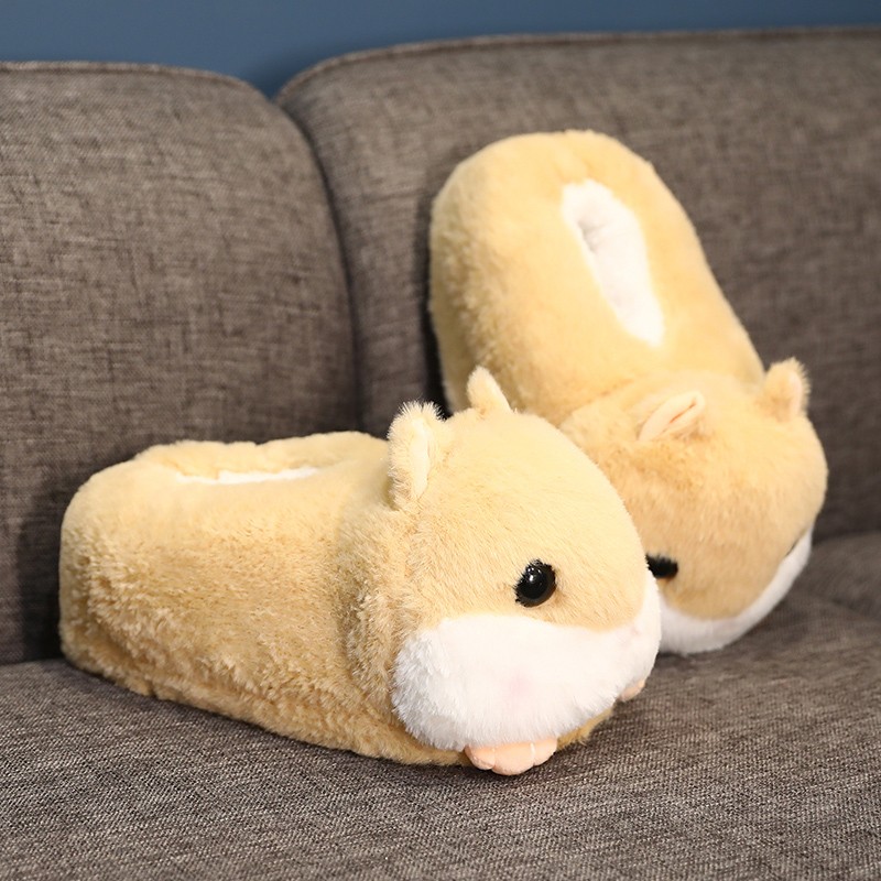 极速仓鼠棉拖鞋家l居室内女生冬家用厚底包跟情侣居家毛绒拖鞋可