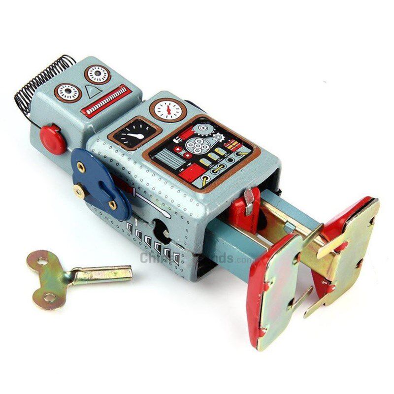 极速.Clockwork Sprin Walkin Robot Retro Mechanical wind. up