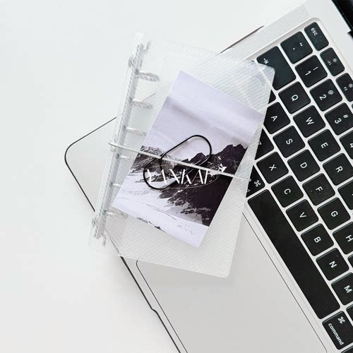 高颜值透明手帐三折活页本