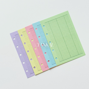 YANKAI法文格活页纸手帐本卡册替换芯m5内页彩色a7打卡记录素材纸
