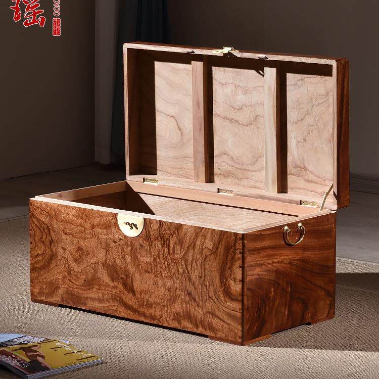 0WYV老樟木箱子整板字画箱收纳箱香樟木整板结婚陪嫁箱中式衣箱可