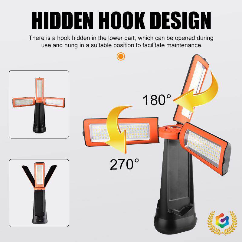 户外伸缩折叠露营灯太阳能工作灯充电野营灯磁吸带支架照明灯强光
