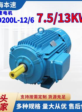 YD200L-12/6 7.5/13KW YD系列 三相铝壳双速混合式步进交流电机
