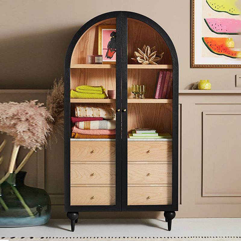 美式实木拱形酒柜法式复古风边柜样板间设计师简约现代玻璃储物柜,家装灯饰光源,其它灯具灯饰,淘宝优惠券,粉丝福利购,淘宝优惠卷