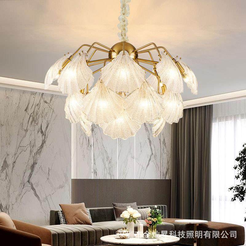美式轻奢吊灯创意个性现代简约客厅餐厅卧室书房网红贝壳玻璃灯具,家装灯饰光源,其它灯具灯饰,淘宝优惠券,粉丝福利购,淘宝优惠卷