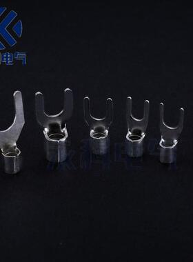 SNB8-4 冷压叉形Y型U型裸端头紫铜线鼻耳接线端子紫铜焊口500只