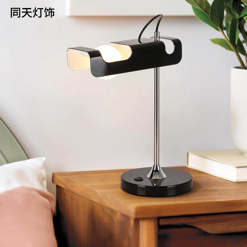 现代简约美式客厅茶几书房铁艺灯可上下调节高度伸缩带开关台灯