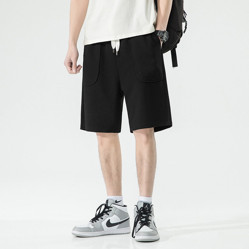 夏季华夫格男士短裤2025新品纯色休闲裤百搭款宽松运动五分裤厂家,男装,休闲裤,淘宝优惠券,粉丝福利购,淘宝优惠卷