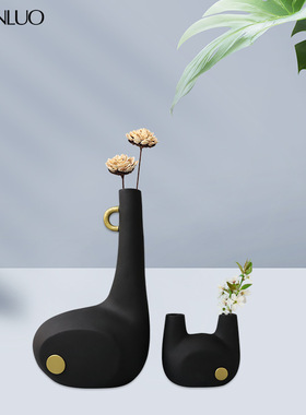 创意音符树脂工艺品摆件花瓶现代简约家居酒店样板房家居装饰花瓶