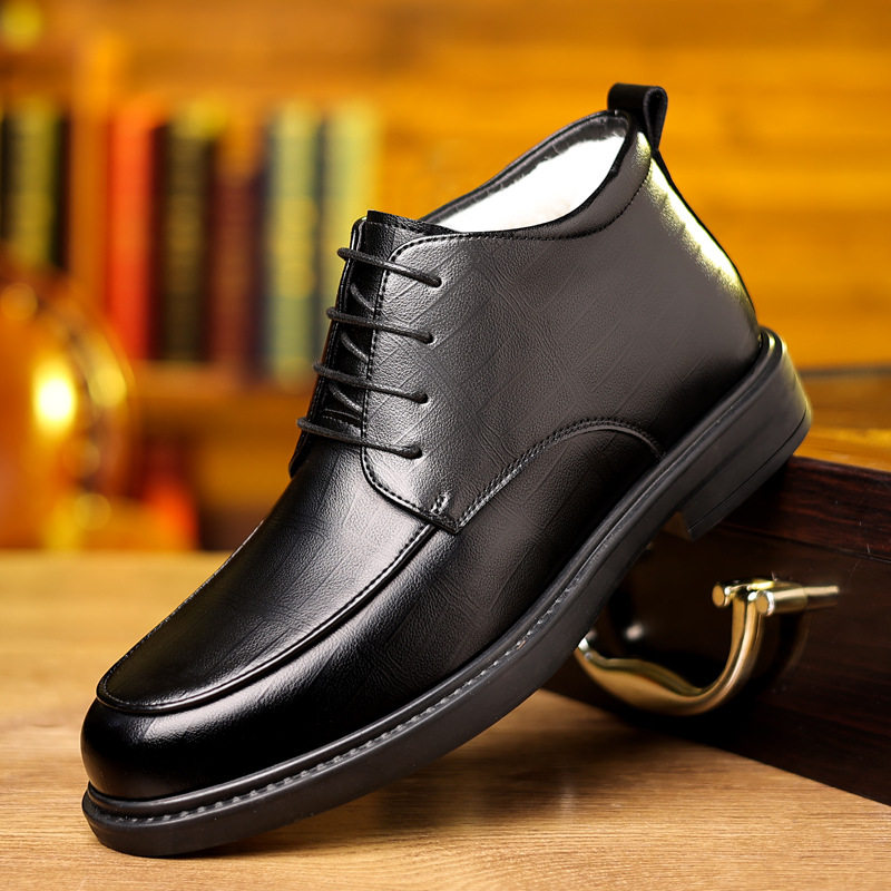 高帮休闲皮鞋男商务男鞋冬季加绒保暖系带棉鞋男棉皮鞋一件,流行男鞋,棉鞋,淘宝优惠券,粉丝福利购,淘宝优惠卷