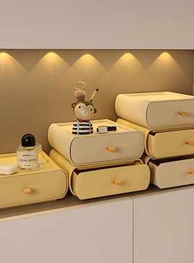 贝汉美奶油风入户玄关收纳盒摆件客厅家居装饰抽屉钥匙严选置物架