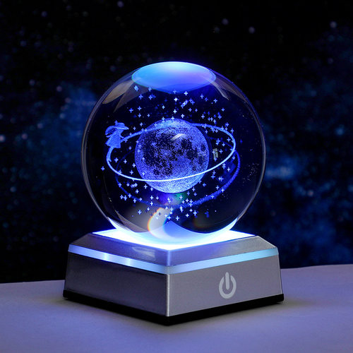 发光水晶球3d内雕宇航员星系小夜灯创意桌面氛围摆件学生礼品