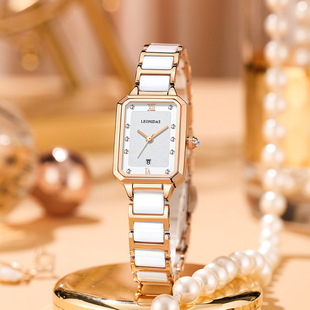 列奥尼达LEONIDAS女士手表方型陶瓷钢带潮流小众一件轻奢腕表