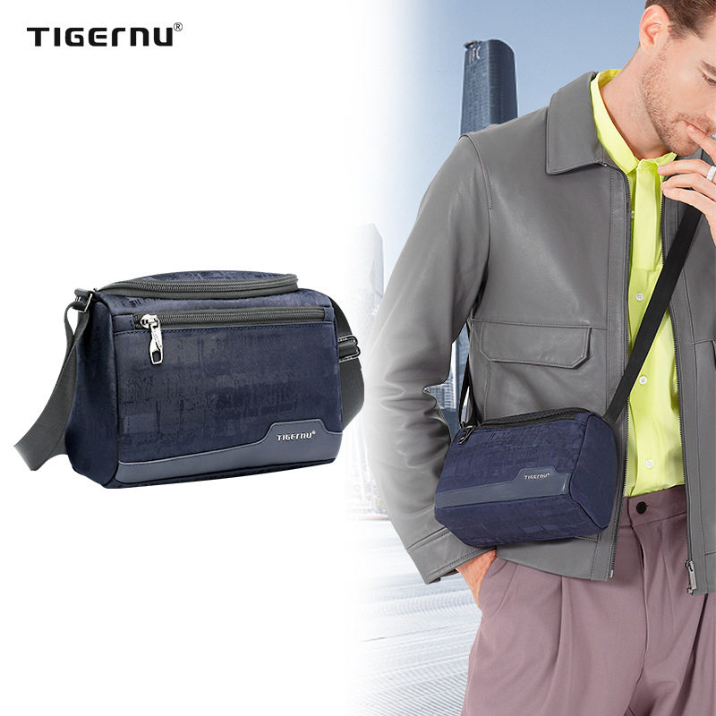 新款男士通勤大容量斜挎包小众设计感潮流手机包防泼水运动单肩包