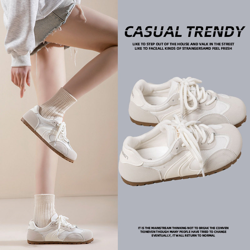 轻便薄底运动德训鞋女2025新款春秋季小白鞋百搭圆头平底休闲鞋潮,运动鞋new,其它运动鞋,淘宝优惠券,粉丝福利购,淘宝优惠卷