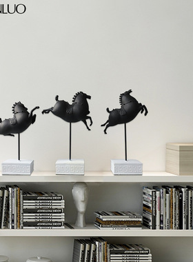 家居软装树脂工艺品马室内装修家居设计配件客厅桌面奔跑的马摆件