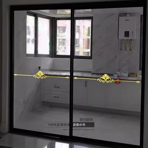 热销玻璃门防撞贴纸厨p房阳台推拉门花纹腰线商场店铺R橱窗防撞提