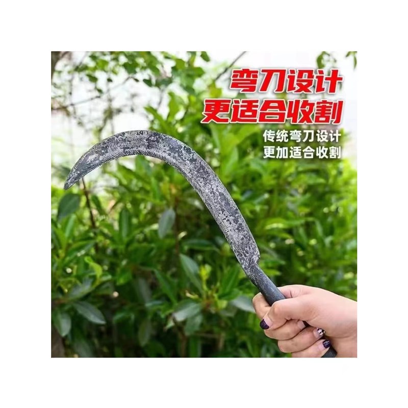 热销割稻谷收割不锈钢带齿镰割草刀E农用除草刀小锯镰锄草刀禾刀