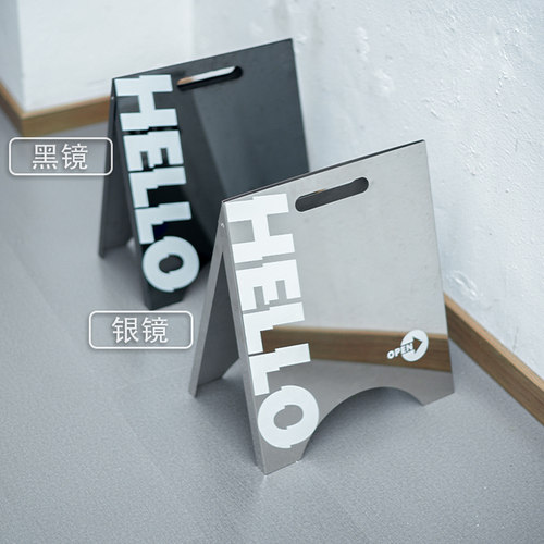 热销镜面不锈钢A字广告牌 可折叠地面展示架 简约现Y代风格客制化