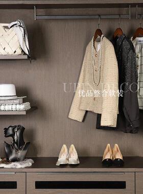 轻奢样板间衣帽间衣服女士上衣外套轻奢风衣柜收纳箱高跟鞋装饰品