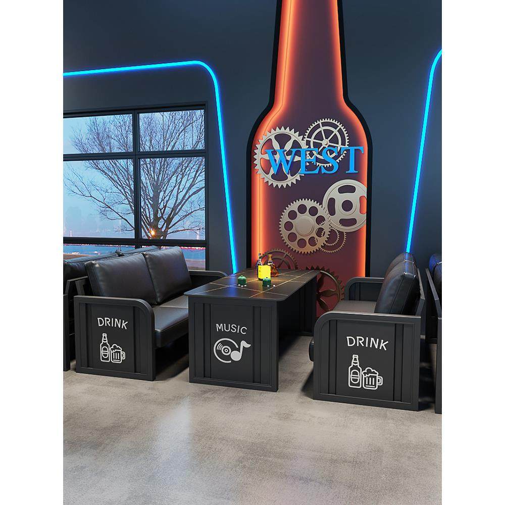 复古工业风清吧酒吧卡座沙发烧烤店餐吧咖啡厅铁艺集装箱酒馆桌椅,商业/办公家具,卡座,淘宝优惠券,粉丝福利购,淘宝优惠卷