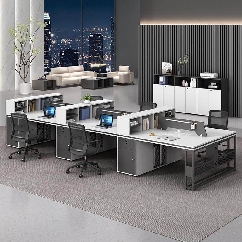 职员办公桌简约现代桌椅组合4人位6四双员工位财务办公室高柜桌子,商业/办公家具,组合/屏风工作位,淘宝优惠券,粉丝福利购,淘宝优惠卷