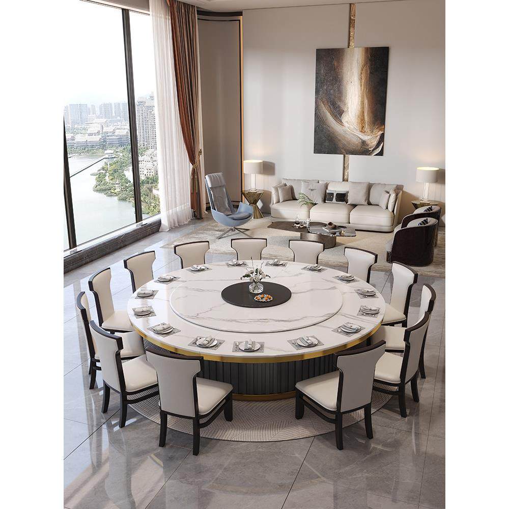 酒店餐桌大圆桌桌面电动转盘2.2米3米宴会20人岩板新中式大圆桌,商业/办公家具,酒店桌椅,淘宝优惠券,粉丝福利购,淘宝优惠卷