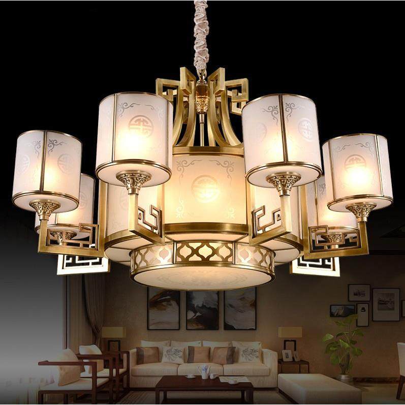 新中式吊灯全铜客厅灯明清古典中国风创意卧室灯具大气餐厅灯饰