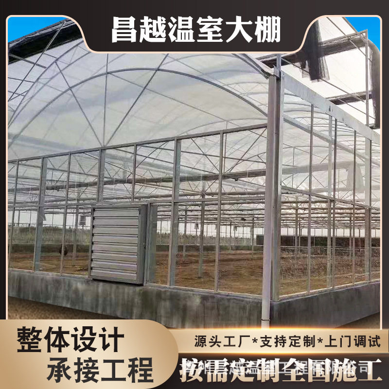 智能一体化工程连体薄膜温室双拱双模圆拱形拱棚菊花育苗基地厂家