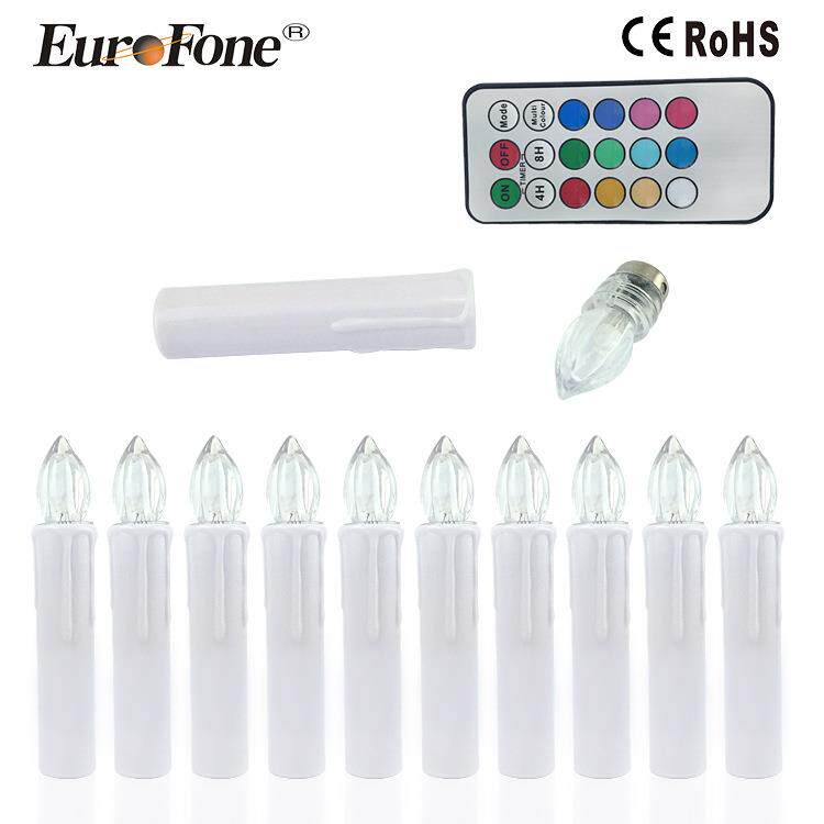 供应万圣节派对充电蜡烛灯圣诞节七彩遥控LED电子蜡烛灯