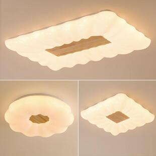 现代简约大厅灯吸顶灯北欧餐厅卧室灯原木书房LED灯家用木艺灯具