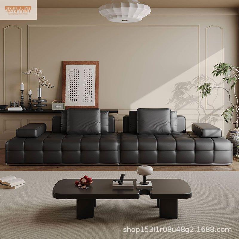 意式新款设计师别墅大小户型劳伦斯真皮沙发轻奢极简客厅皮艺沙发